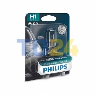 Лампа накаливания H1 X-tremeVision Pro150 (+150) 12V 55W P14,5s (пр-во Philips) 12258XVPB1