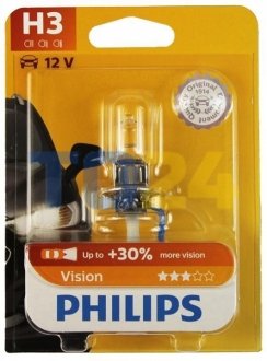 Лампа розжарювання H3 12V 55W PK22s Premium blister (вир-во) PHILIPS 12336 PR B1 (фото 1)