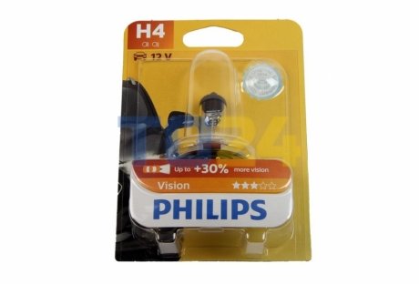 Лампа розжарювання H4premium12v 60/55w P43t-38(вир-во) PHILIPS 12342 PR B1 (фото 1)