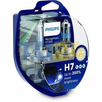 Лампа накаливания H7 RacingVision GT200 +200 12V 55W PX26d (комплект) (пр-во Philips) 12972RGTS2