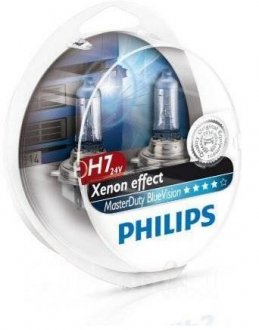 Лампа галогенная Philips MasterDuty BlueVision H7 24V 70W (2 шт.) 13972MDBVS2
