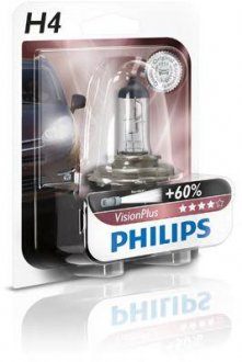 Лампочка H4 VisionPlus 12V P43t-38 Блистер PHILIPS 39934930 (фото 1)