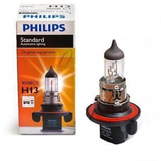 Лампа накаливания H13 12V 60/55W P26,4t STANDARD 3200K (пр-во Philips) 9008C1