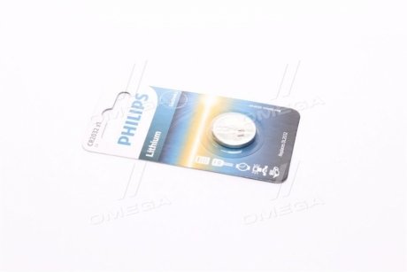 Батарейка CR2032 - 3.0V coin 1-blister (20.0 x 3.2) - Lithium (пр-во Philips) CR2032/01B