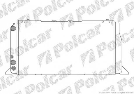 Радиатор Audi 80, 90, Cabriolet, Coupe 1.6-2.0 06.86-07.98 Polcar 130708A2 (фото 1)