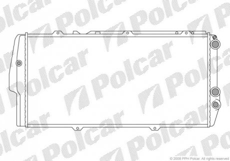 Радіатор охолоджування Audi 100/200 1.8-2.2 86-91 Polcar 131508A3 (фото 1)