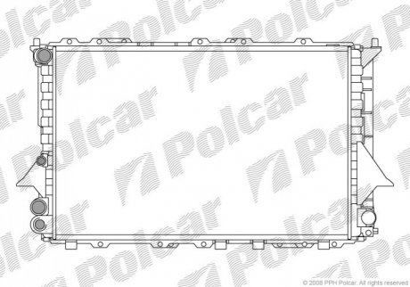 Радіатор охолоджування Audi 100/A6 2.0/2.4D/2.5TDI 90- Polcar 131608A1 (фото 1)