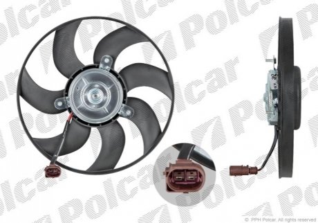 Вентилятор основного радиатора D295 7 лопастей 2 пина VW PASSAT B6 05-10, SKODA YETI 09-17 133123U3-1
