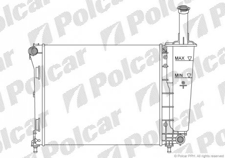 Радіатор охолоджування Fiat Panda 1.2 07- Polcar 303508A1 (фото 1)