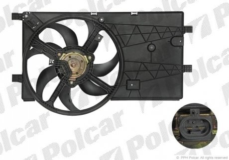 Вентилятор радіатора Citroen Nemo/Peugeot Bipper1.3/1.4D 07- (з дифузором) Polcar 308523W2 (фото 1)