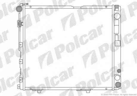 Радиатор охлаждения DB 124 2.5D/3.0D 93-96 МКПП Polcar 50240803 (фото 1)