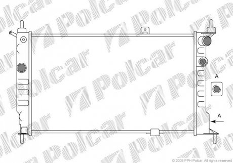 Радиатор Opel Astra F 1.4-2.0 09.91-01.05 Polcar 550708A5 (фото 1)