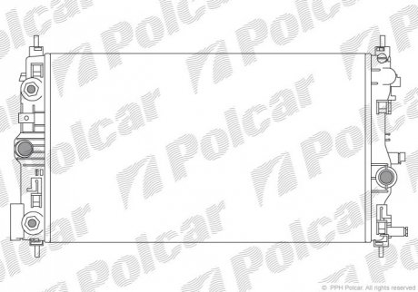 Радиатор охлаждения (AT) Opel Astra J,Zafira C 2.0D 12.09 Polcar 551108-7 (фото 1)