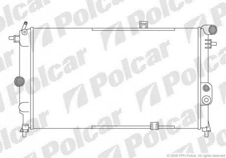 Радіатор охолоджування Opel Vectra A 1.8 i -95 Polcar 551408A5 (фото 1)