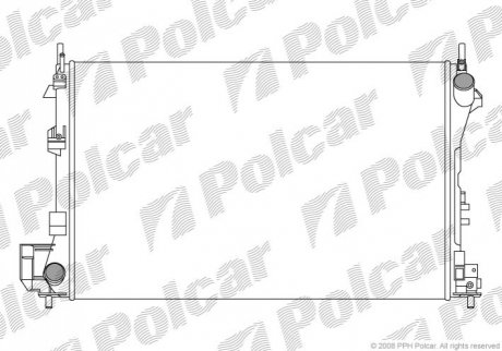 Радіатор охолоджування Fiat Croma Opel Signum, Vectra C Saab 9-3, 1.8-3.2 04.02- Polcar 551808A2 (фото 1)