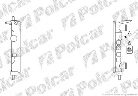 Радіатор охолодження Opel Corsa B 1.0/1.2 11.96-09.00 Polcar 555508A2 (фото 1)