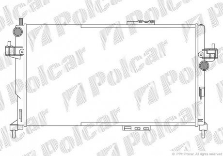 Радіатор охолоджування Opel Corsa/Combo 1.3-1.7 00- Polcar 555608A4 (фото 1)