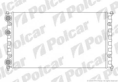 Радіатор охолодж. двигуна VW Caddy II, Polo 1.4-1.9D 02.93-01.04 671308-6