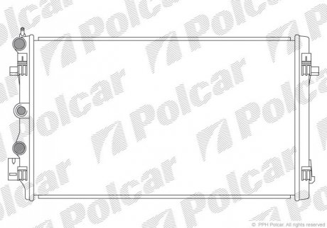 Радiатор двигуна VW Skoda 1.0-1.4 TSI 2007- Polcar 673208-1 (фото 1)
