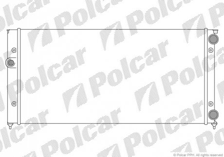 Основной радиатор Vw Golf III, Vento 1.6-2.0 11.91-09.02 Polcar 953808B4 (фото 1)