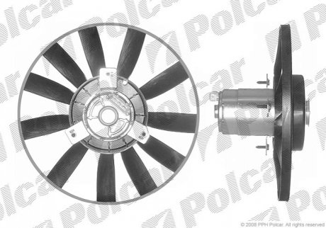 Вентилятор радіатора VW Golf 1.8 93-/Passat 1.9TD 91- Polcar 953823U4Q (фото 1)