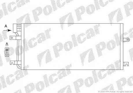 Радіатор кондиціонера Polcar 9566K8C2 (фото 1)