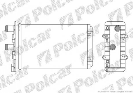 Радіатор пічки VW Transporter T4 (Trunk Cabin) 1.8-2.8/D 90- Polcar 9566N8-4 (фото 1)