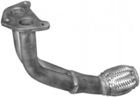 Глушитель алюм. сталь, передн. часть, без катализатора Skoda Octavia 1.6 POLMOSTROW 24.56 (фото 1)