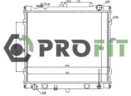 Радиатор охлаждения двигателя PROFIT 1740-0150 (фото 1)