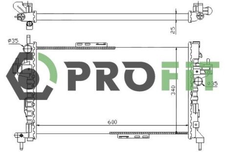 Радіатор охолодження двигуна PROFIT 1740-0378 (фото 1)