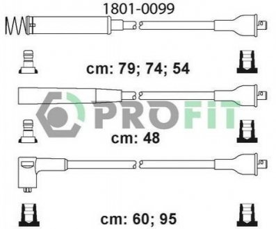 Комплект кабелей высоковольтных PROFIT 1801-0099 (фото 1)