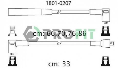 Комплект кабелів високовольтних 1801-0207