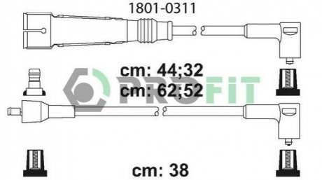 Комплект кабелів високовольтних 1801-0311