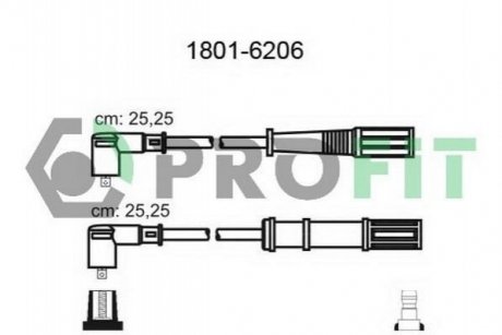 Комплект кабелей высоковольтных 1801-6206