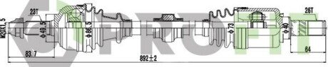 Полуось PROFIT 2730-3066 (фото 1)