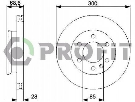 Гальмівний диск (передній) PROFIT 5010-0310 (фото 1)