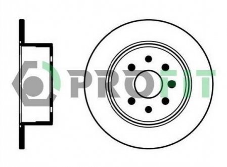 Тормозной диск (задний) PROFIT 5010-0814 (фото 1)