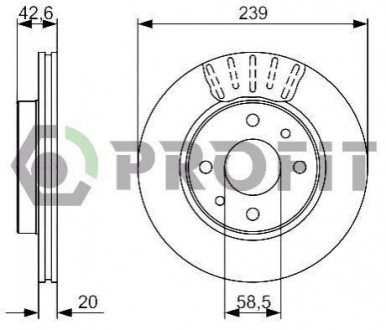 Тормозной диск (передний) PROFIT 5010-1142 (фото 1)