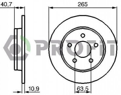 Тормозной диск (задний) PROFIT 5010-1226 (фото 1)