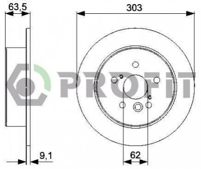 Тормозной диск (задний) PROFIT 5010-1486 (фото 1)
