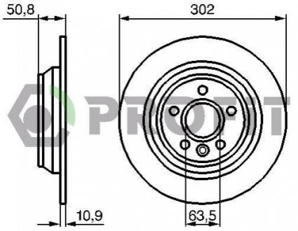 Гальмівний диск (задній) PROFIT 5010-1616 (фото 1)