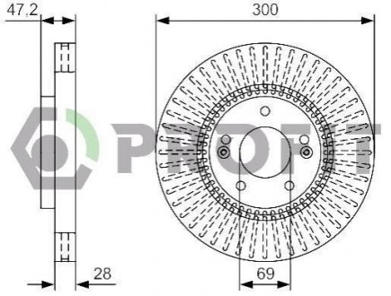 Тормозной диск (передний) PROFIT 5010-1630 (фото 1)