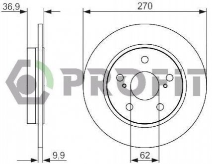 Тормозной диск (задний) PROFIT 5010-1645 (фото 1)