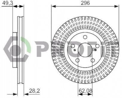 Тормозной диск (передний) PROFIT 5010-1646 (фото 1)
