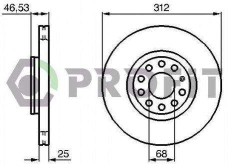 Гальмівний диск (передній) PROFIT 5010-1707 (фото 1)