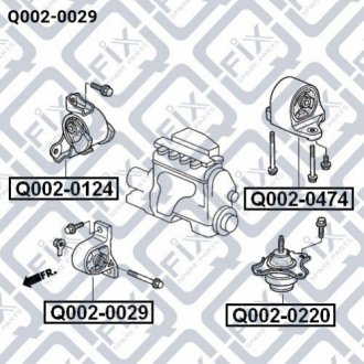 Подушка двигуна передня АКПП Q-FIX Q002-0029 (фото 1)