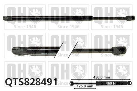 Амортизатор багажника L 450mm, 460N QTS828491