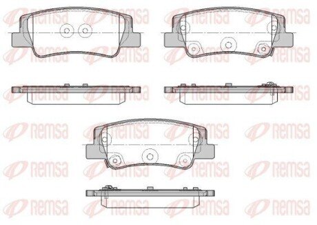 Колодки гальмівні дискові (комплект 4 шт) REMSA 1956.02 (фото 1)