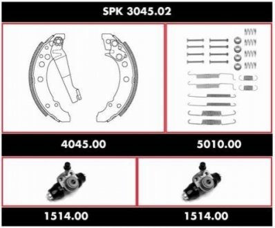 Комплект тормозов, барабанный тормозной механизм SPK304502