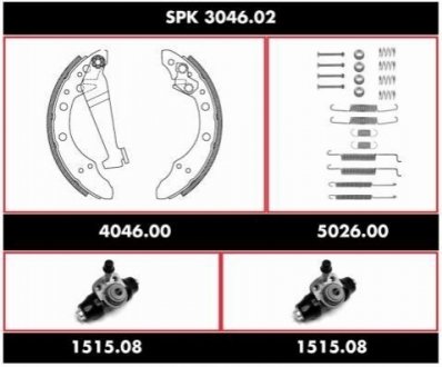 Комплект тормозов, барабанный тормозной механизм SPK304602